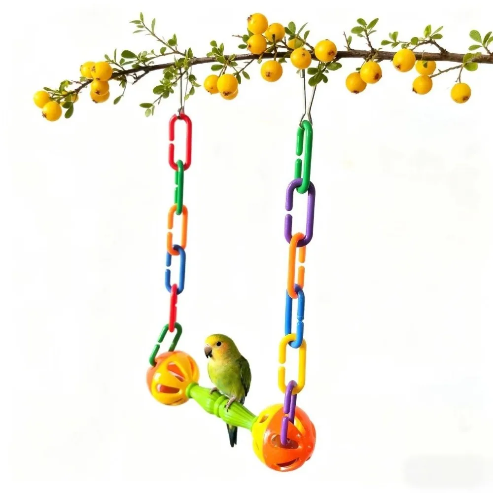 Columpio colgante para pájaros con campanas y soporte plástico - imagen 2