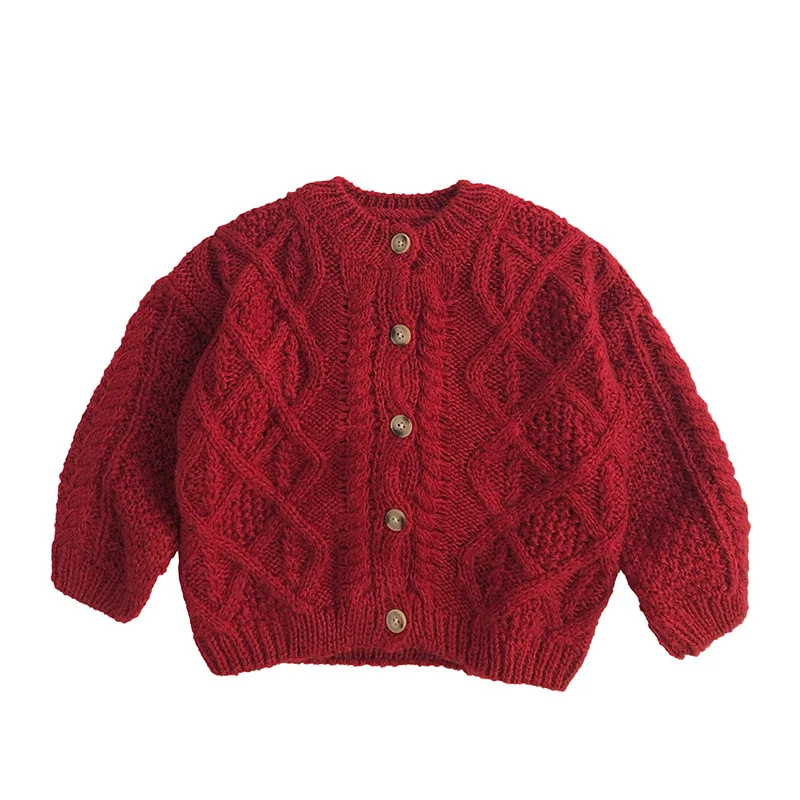 Tesoro Cárdigan de invierno para niña – Estilo coreano punto cáñamo - imagen 4