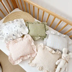 Almohada bebé estilo nórdico con volantes y cojín de algodón lavable