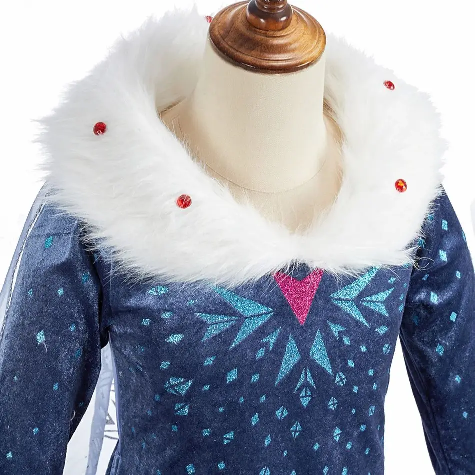 Vestido disfraz Reina de las nieves brillante para niñas - imagen 4