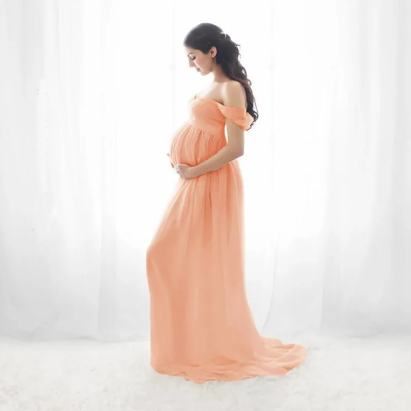 Vestido premamá manga corta con abertura lateral para fotos - imagen 5
