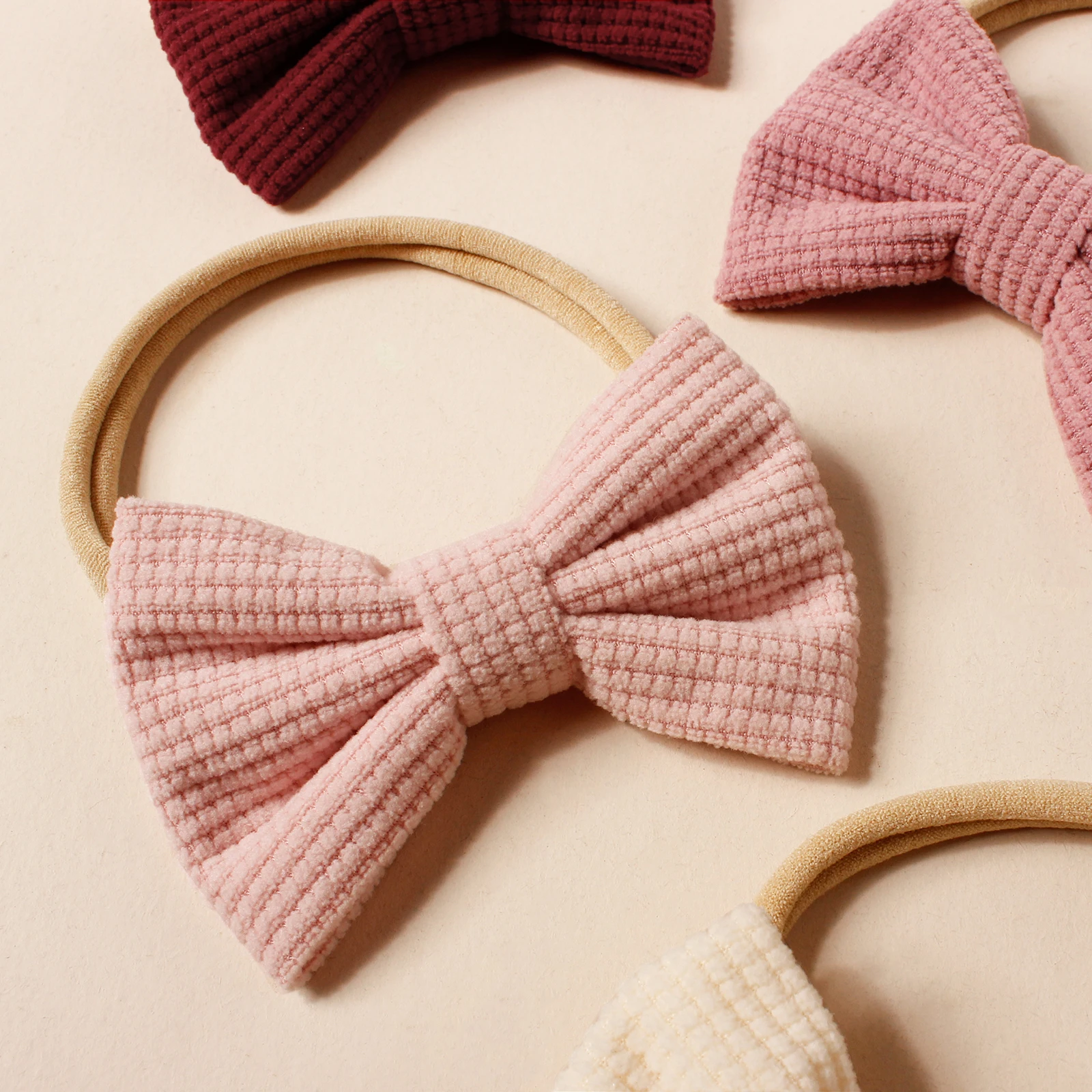 Diadema de pana con lazo para bebé niña – Suave y elástica