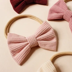 Diadema de pana con lazo para bebé niña – Suave y elástica
