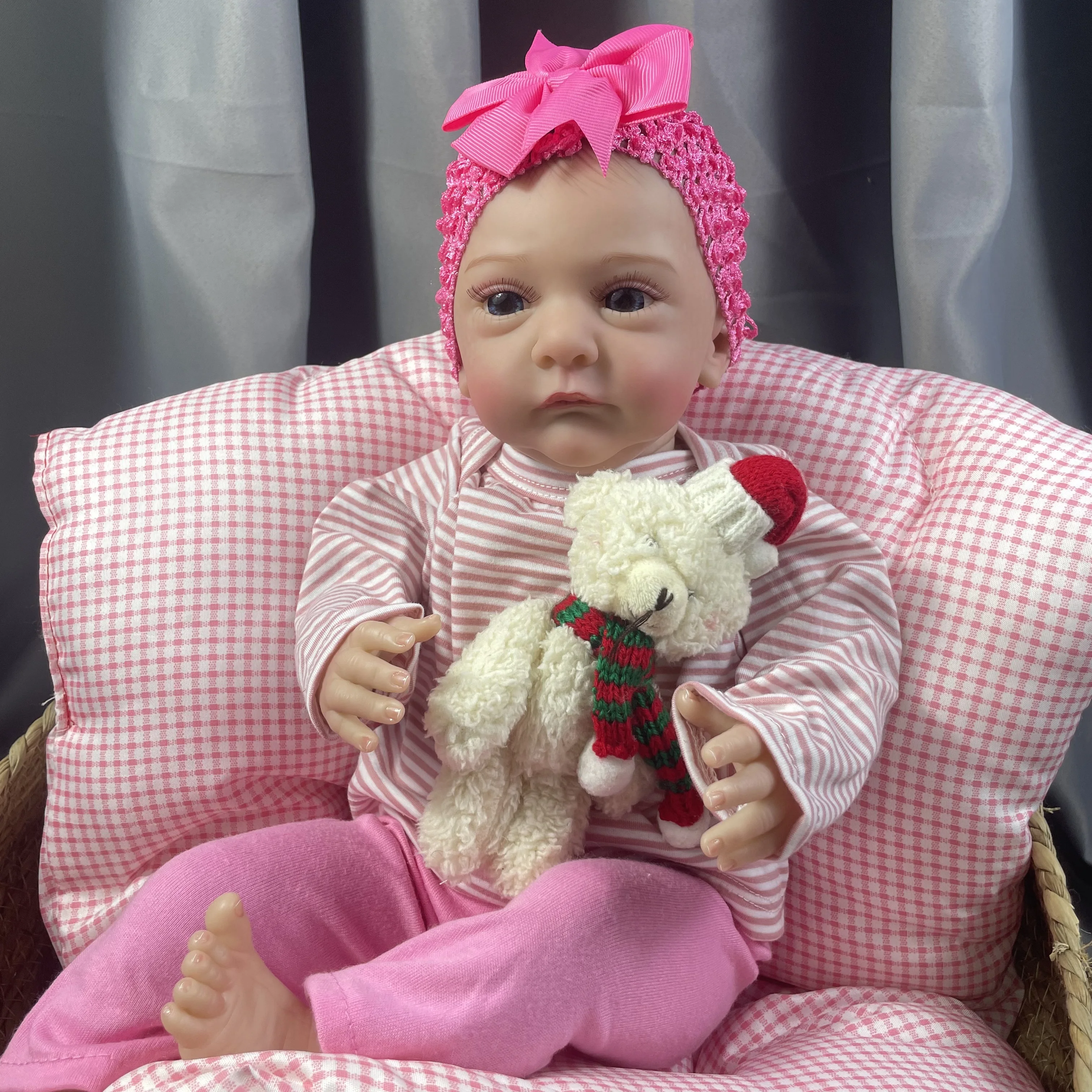 Muñeca Reborn bebé pelo pintado a mano tono piel 3D venas visibles