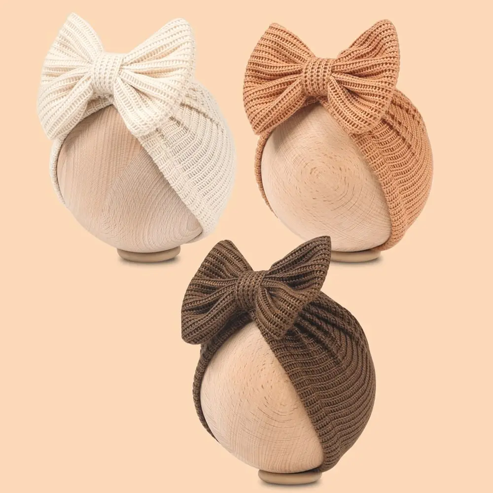 Gorro turbante infantil tejido elástico cálido liso otoño-invierno - imagen 4
