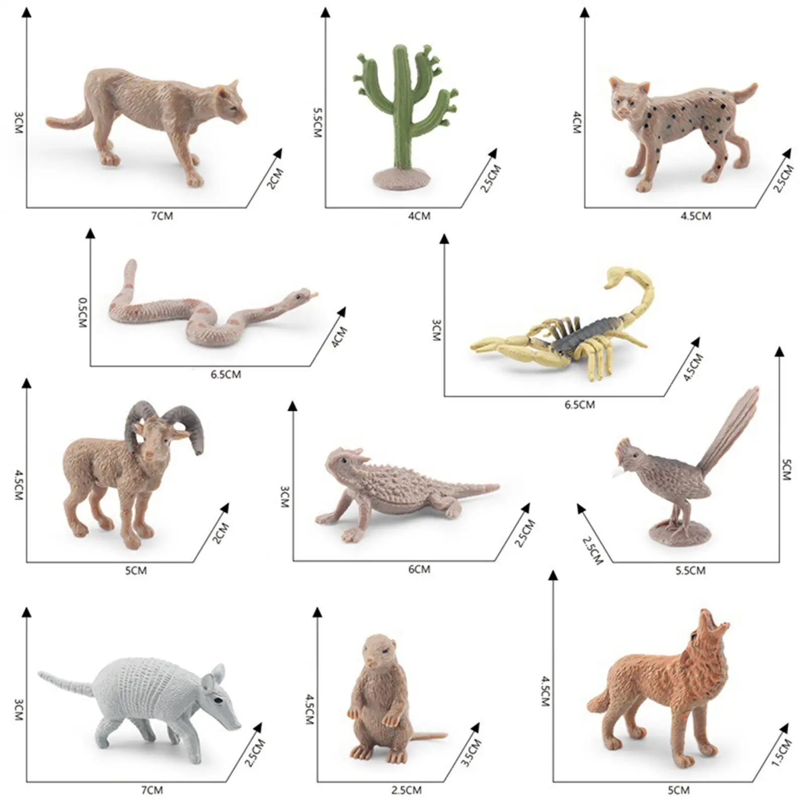 Figuras animales del desierto de PVC realistas para decorar - imagen 2