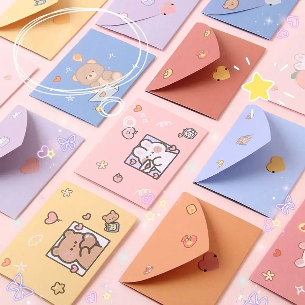 Sobres de agradecimiento plegables con ilustraciones oso y conejo - imagen 2