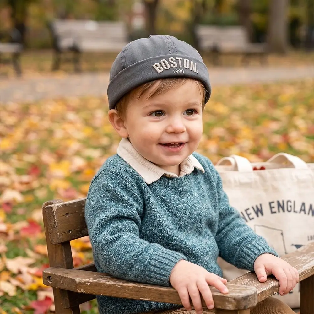 Gorra cubeta de algodón transpirable sin visera con letras bordadas