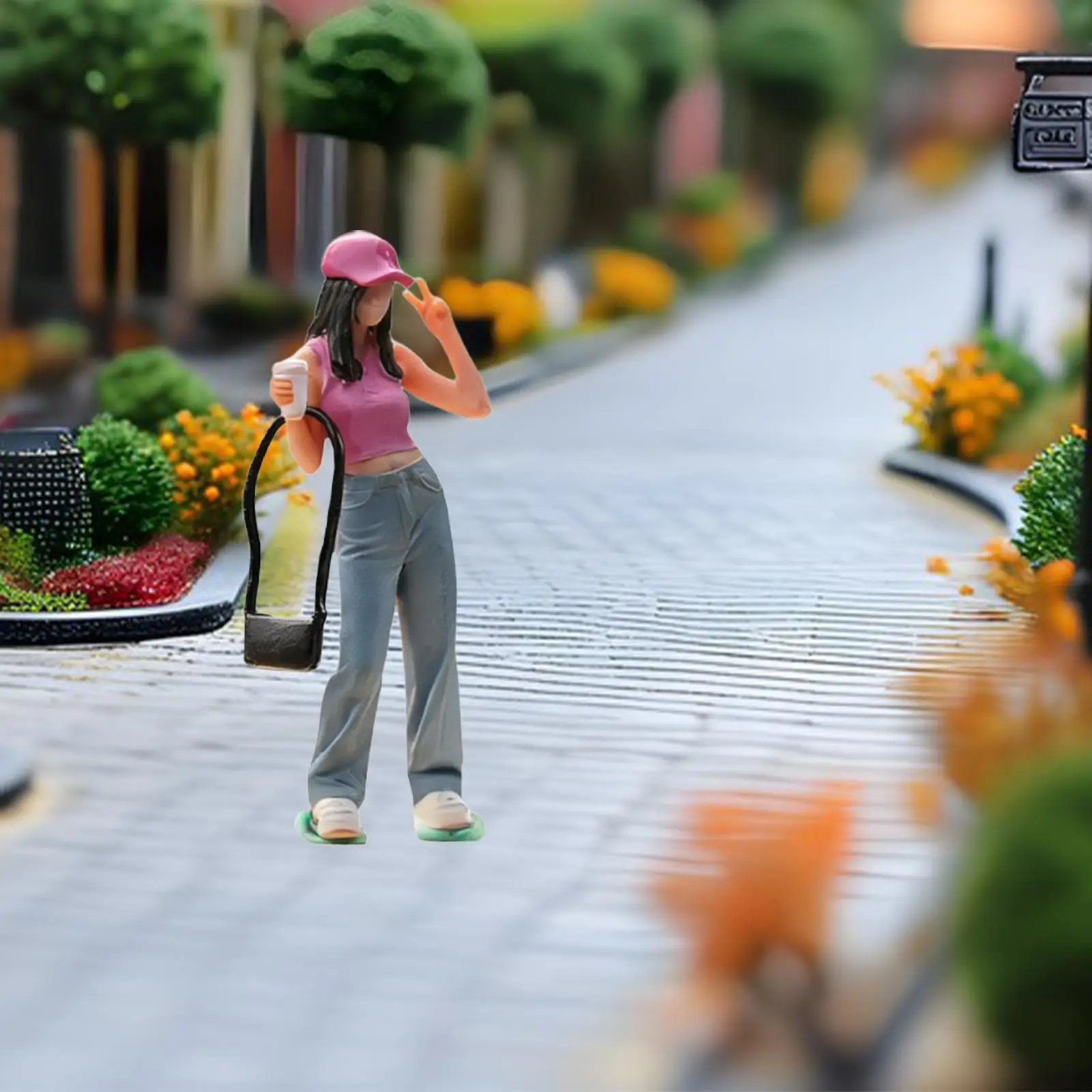Figura diorama para maquetas de ferrocarril personaje femenino - imagen 4