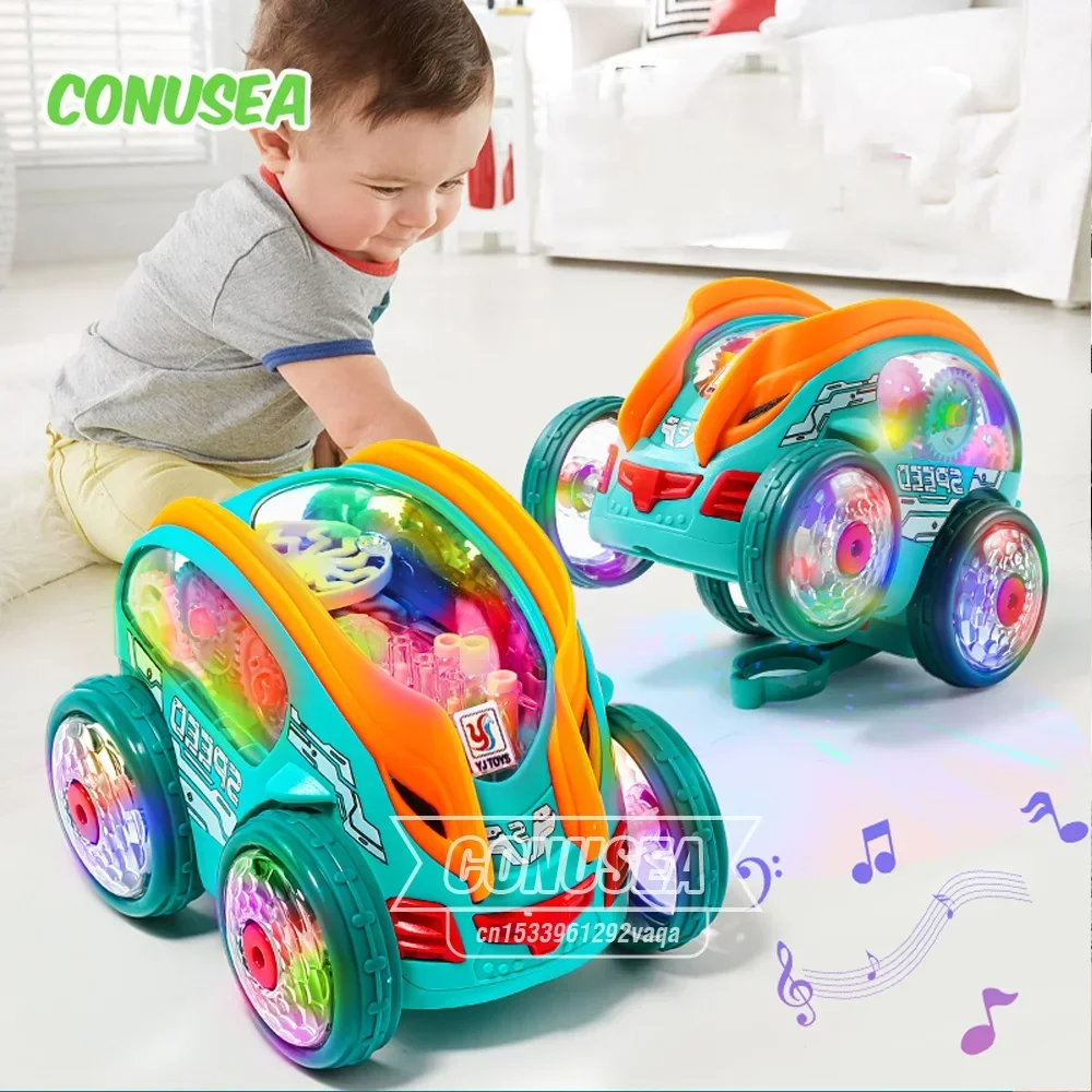 Camión RC acrobático con rotación 360° y luces para niños