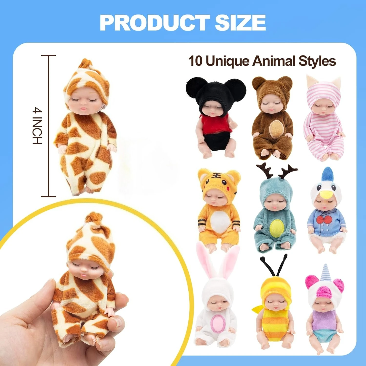 Muñeca Reborn con ropa de animales – BJD regalo recién nacido - imagen 5