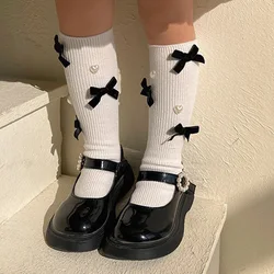 Calcetines por encima de la rodilla para niñas – Corazón con lazo