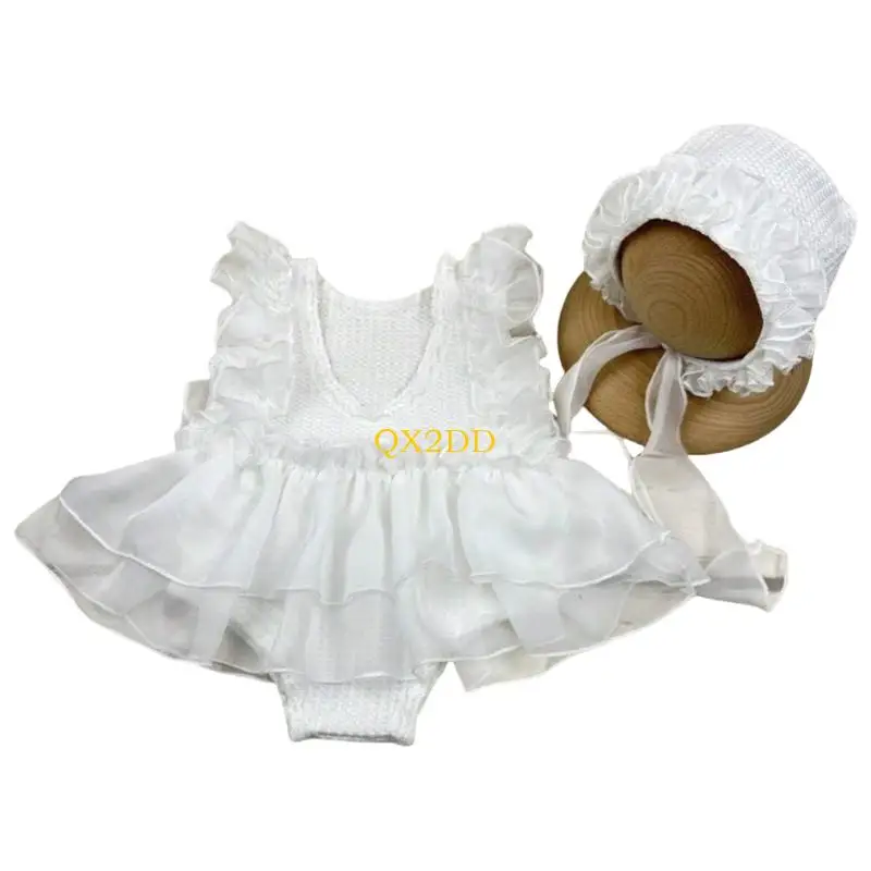 Vestido de encaje suave para bebé recién nacido – Elegante fotografía