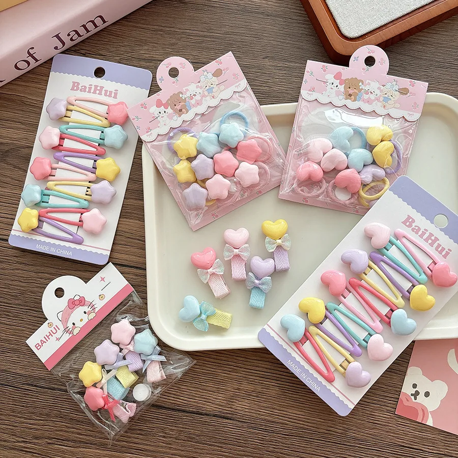 Pinzas para el pelo con lazo y estrella color caramelo para niñas - imagen 4
