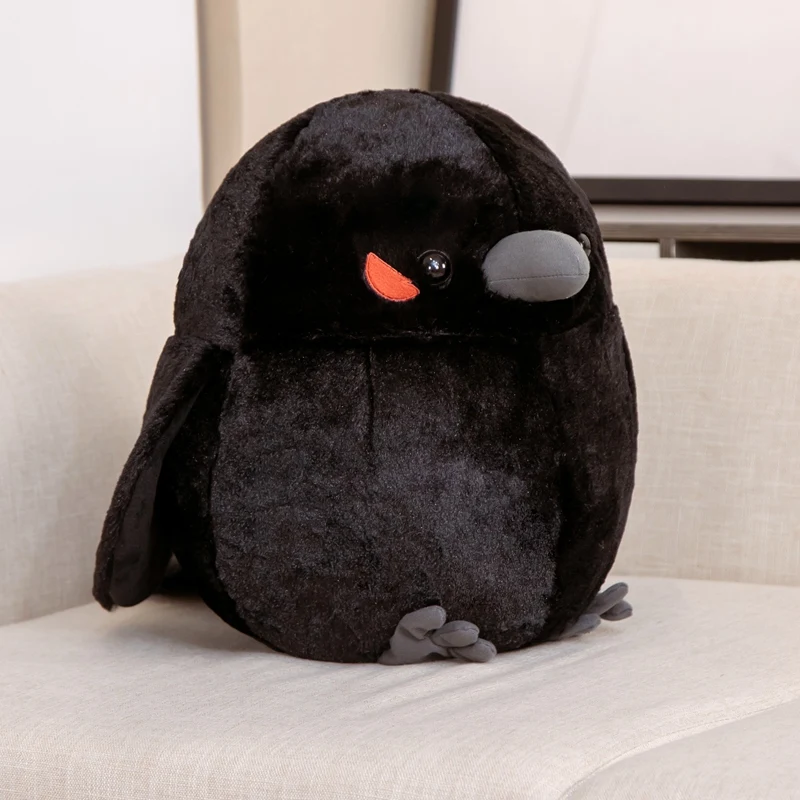 Peluche de ave gorrión y cuervo cojín suave redondo realista - imagen 4