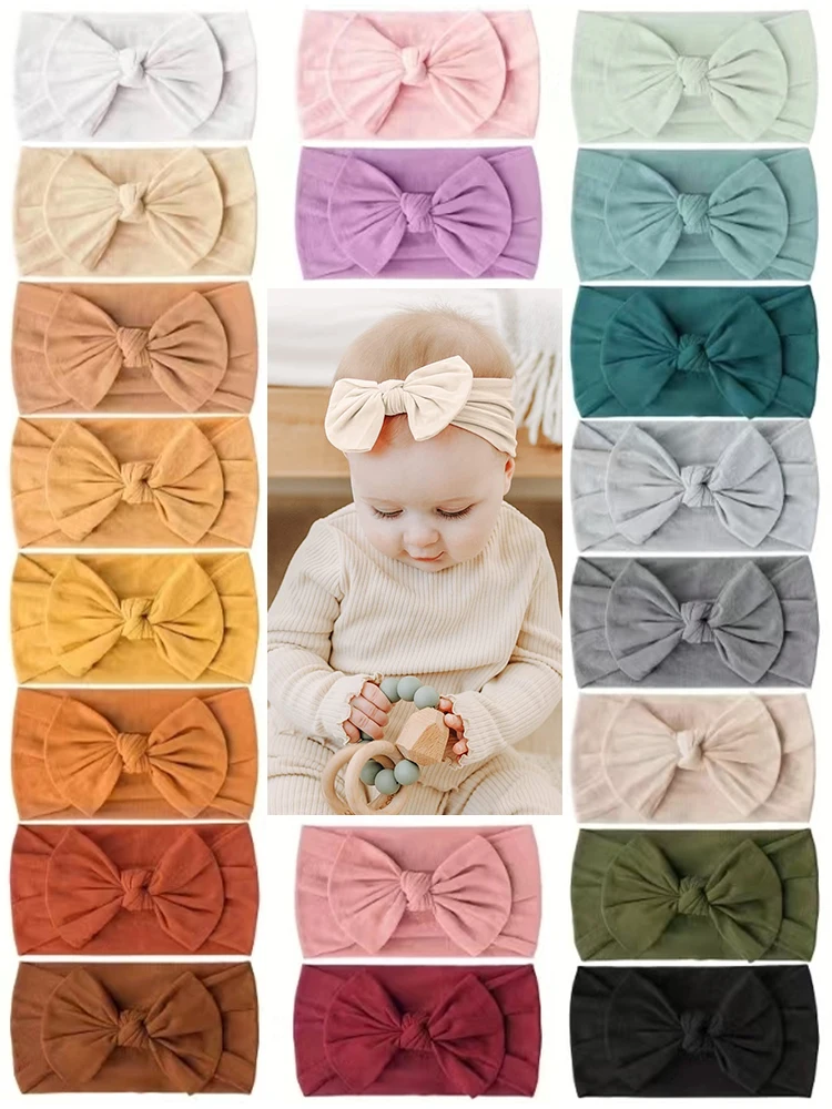 Diadema de punto con lazo para bebés y niñas – Accesorio suave