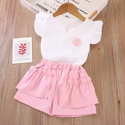 Conjunto veraniego de algodón para niños: chaleco y pantalón corto