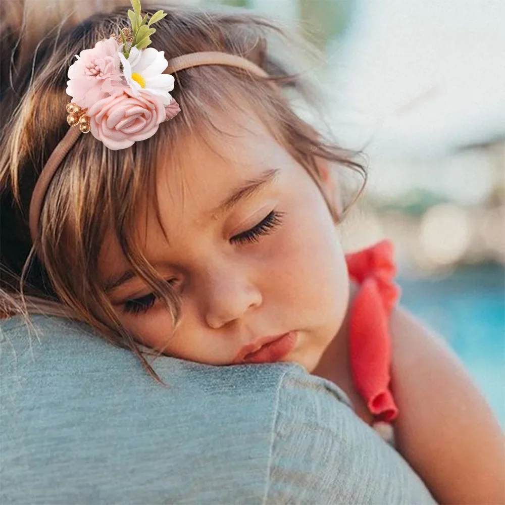 Diadema de flores elástica estilo princesa para bebé y niños - imagen 2