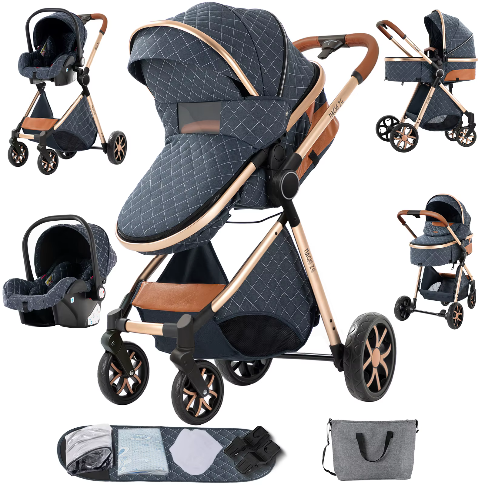 Cochecito bebé multifunción con capazo y sillita de coche - imagen 5