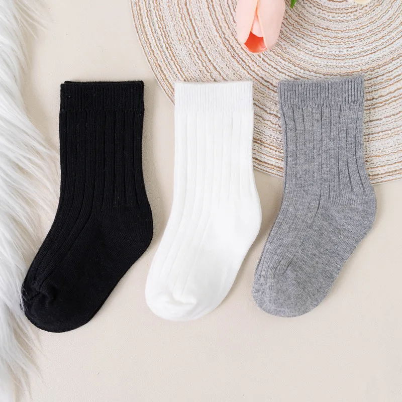 Calcetines para bebé y niñas transpirables a rayas – Algodón suave