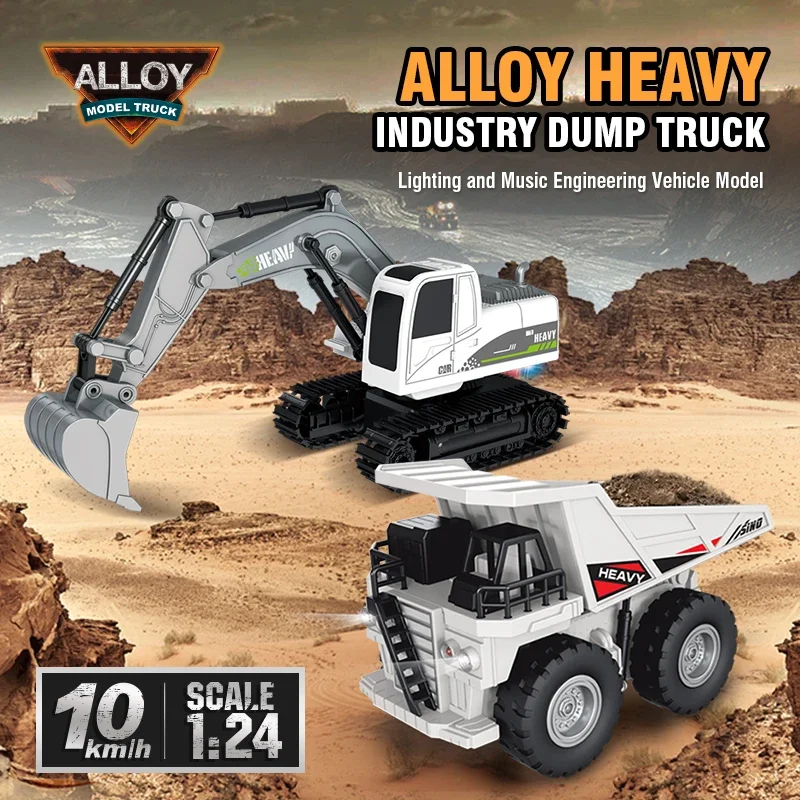 Camión excavadora RC de control remoto para niños ingeniería - imagen 5