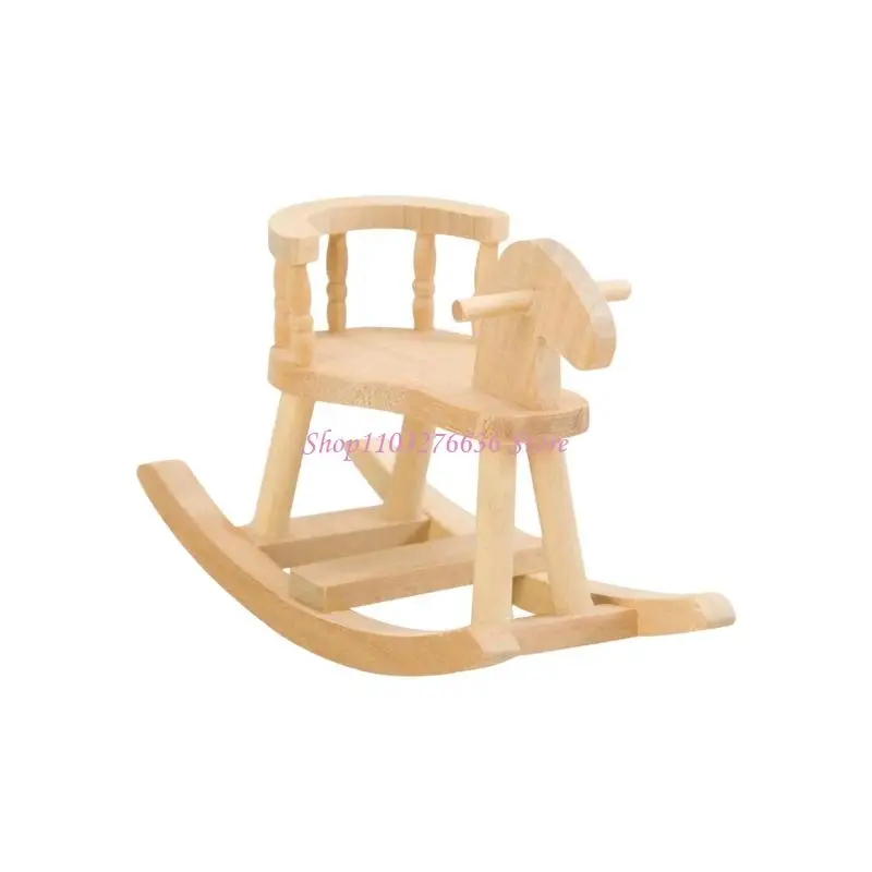 Caballo mecedora en miniatura tipo silla para casa de muñecas - imagen 3