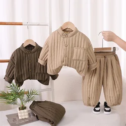 Conjunto de invierno grueso para niños – Abrigo y pantalón cálidos