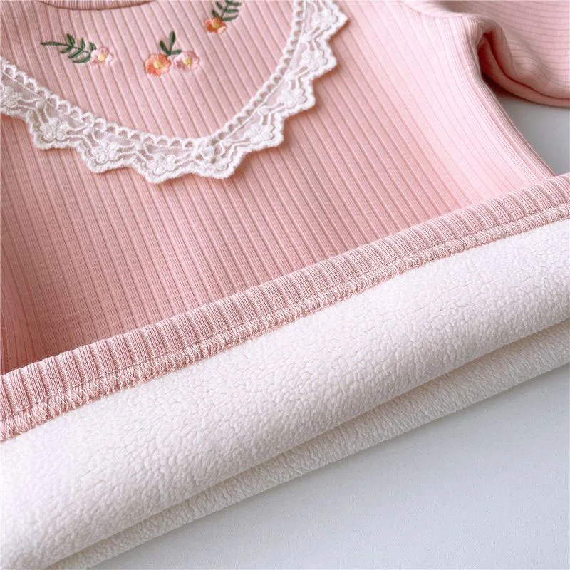 MILANCEL Camisa acolchada de lana para otoño con bordado floral - imagen 2