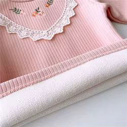MILANCEL Camisa acolchada de lana para otoño con bordado floral