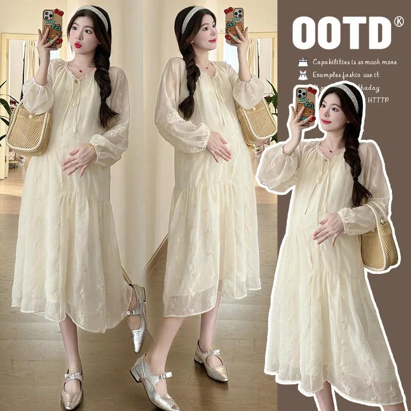 Vestido de maternidad holgado recto para mujer – estilo casual - imagen 3