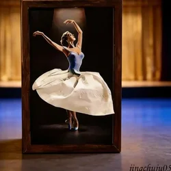 K2WE caja de pañuelos en madera con bailarina estilo ballet artesanal