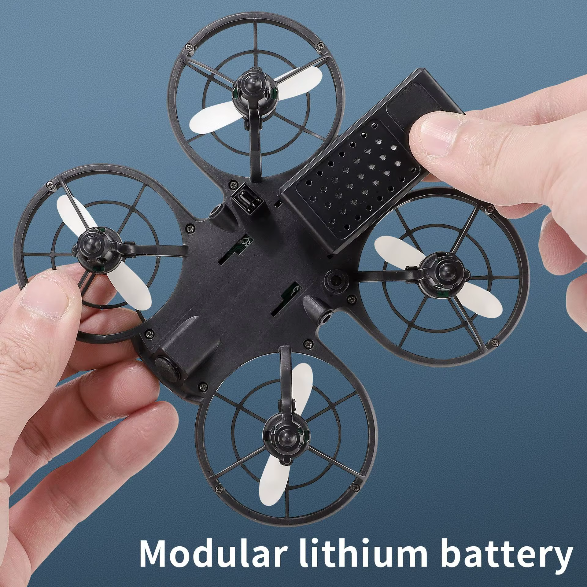 Control remoto del dron con detalles de los mandos