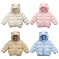 Parka acolchada invernal con orejas de oso y bolsillo