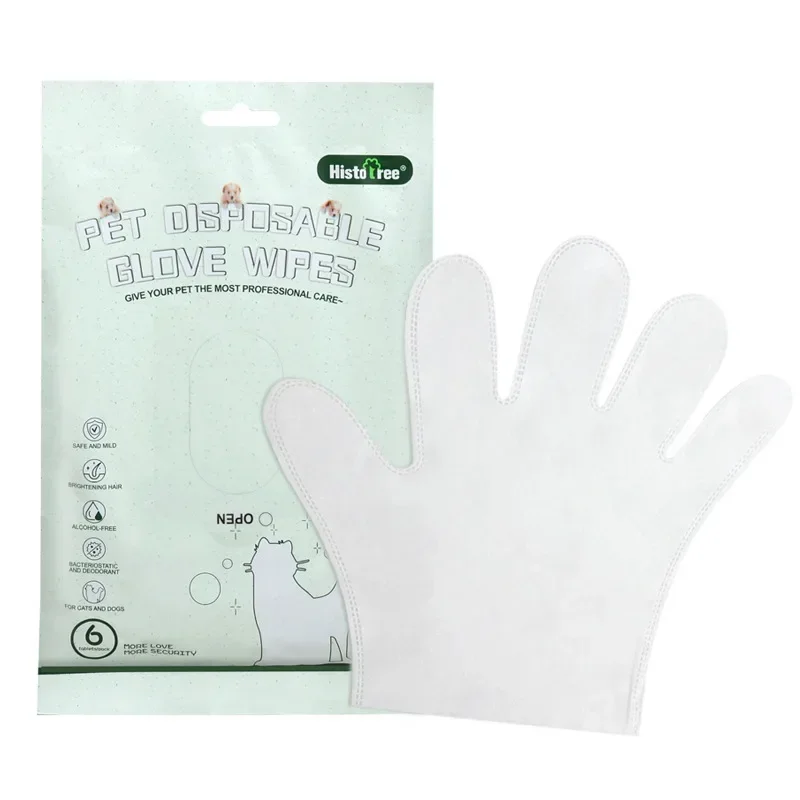 Guantes desechables para perros y gatos con toallitas sin enjuague