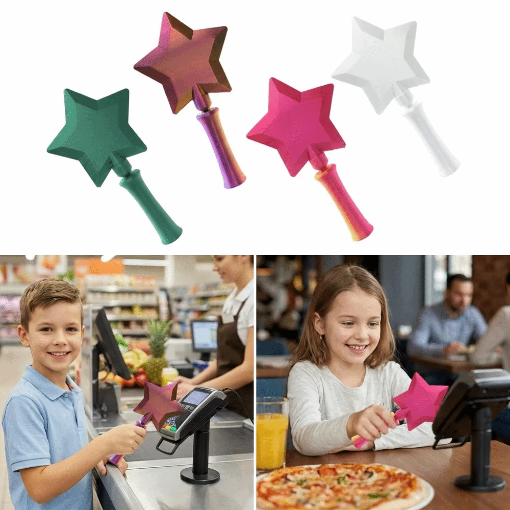 Varita mágica portátil con estrella y elástico, impresa 3D - imagen 4