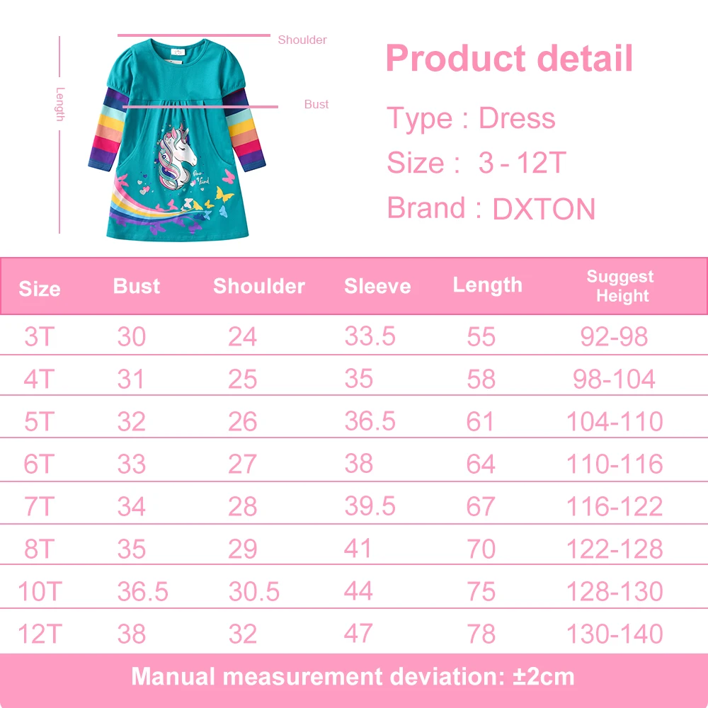 Vestido infantil de fantasía con motivos coloridos