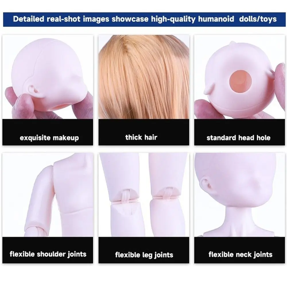 Muñeca articulada BJD con pelo injertado lacio y cuerpo móvil - imagen 5
