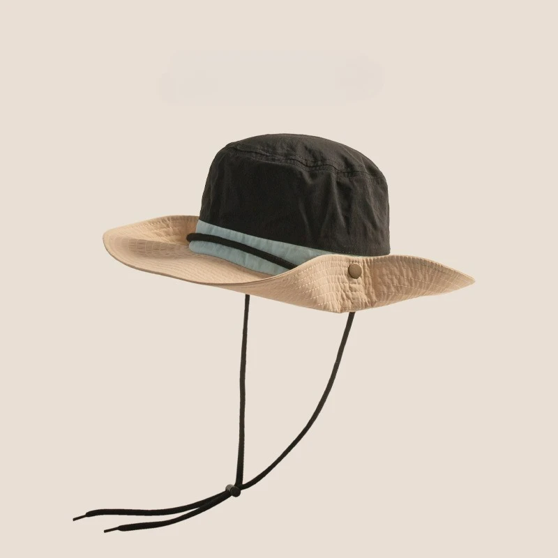 Sombrero de pescador infantil con diseño color-block y ala amplia