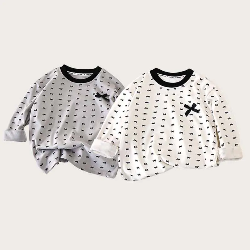 Blusa de bebé niña con pajarita, manga larga otoño-invierno - imagen 2