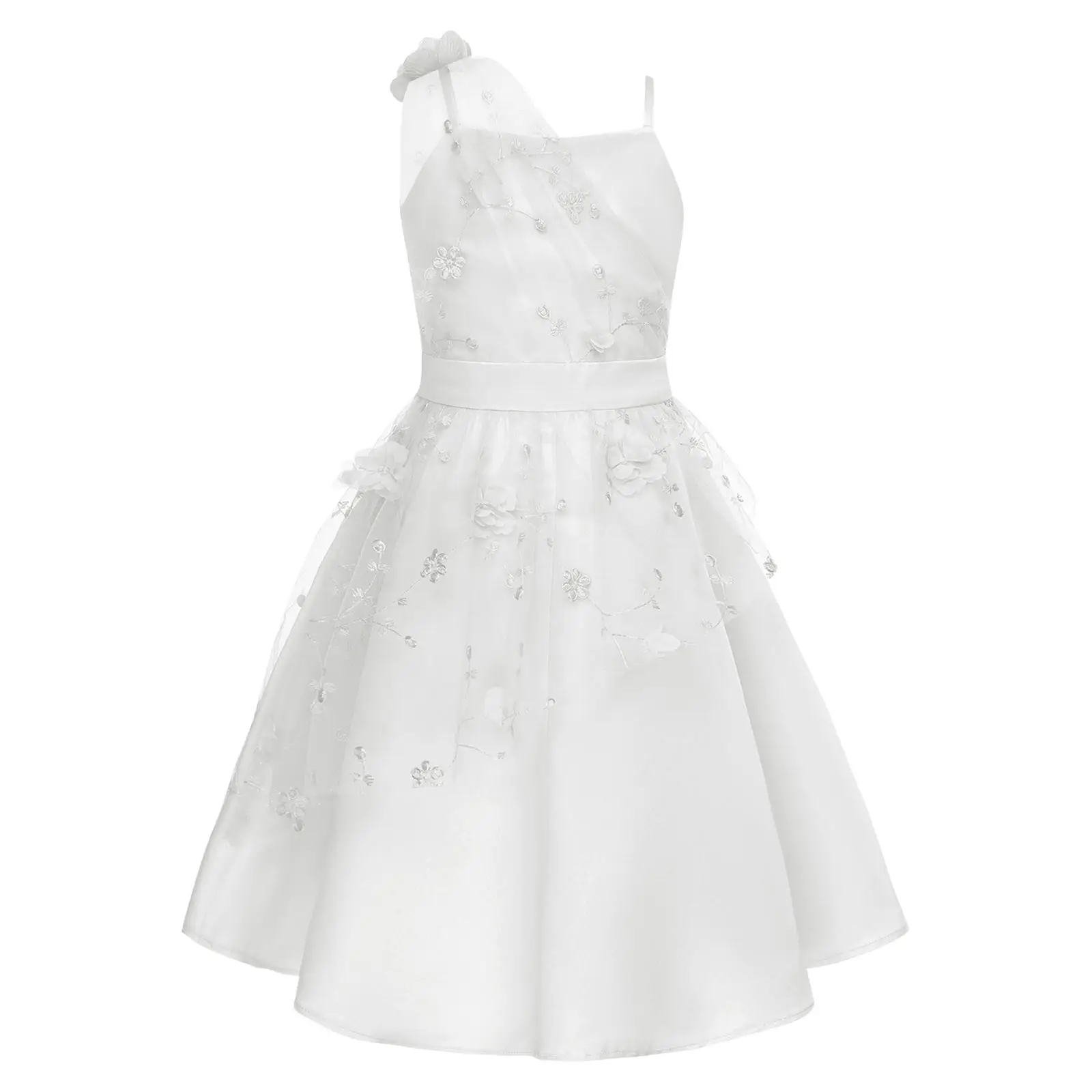 Vestido de tul bordado con flores para niñas – Fiesta y ceremonias - imagen 3