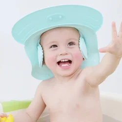 Gorro de baño impermeable ajustable para bebé – protege ojos y oídos