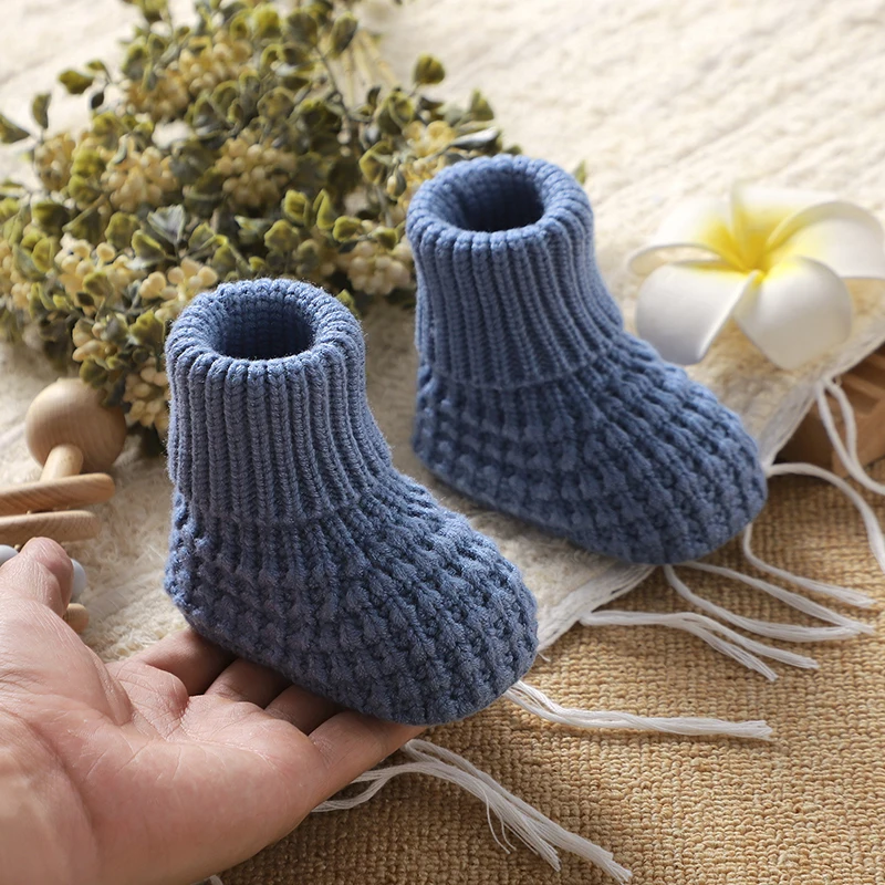 Botines de punto suaves y cálidos para recién nacidos unisex, cómodos - imagen 4