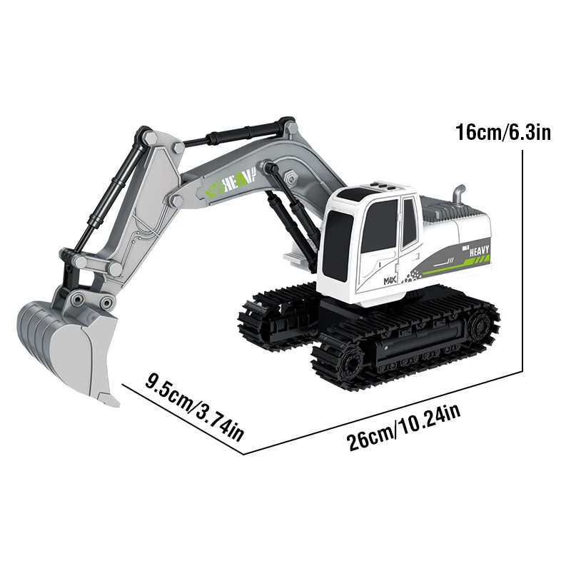 Excavadora RC de aleación con luces, música y control remoto - imagen 5