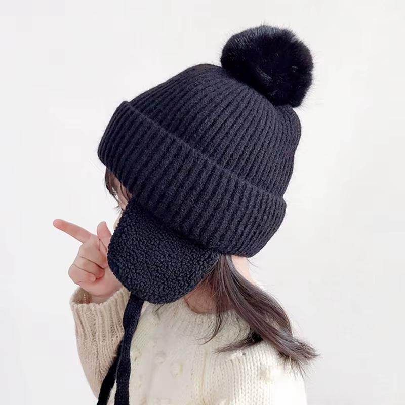 Gorro de invierno para bebé y niños forrado en felpa