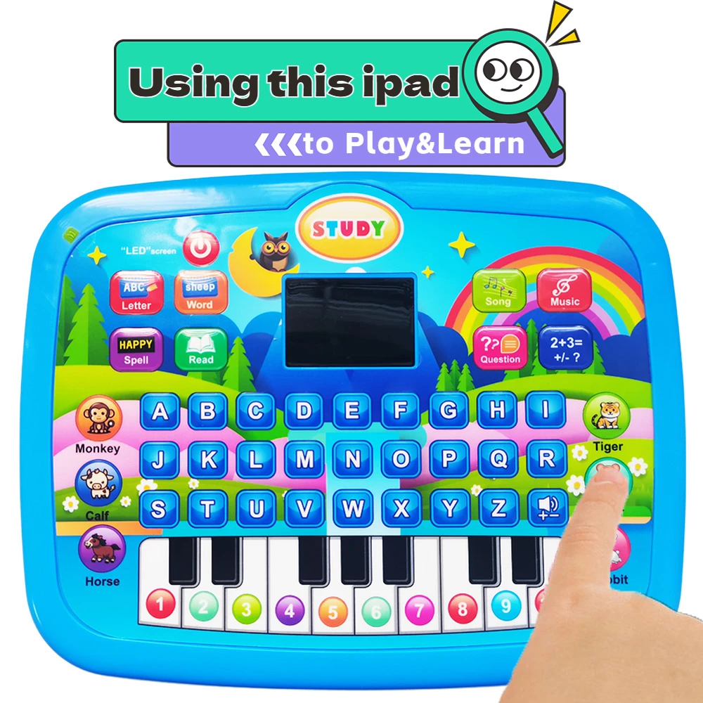 Niño usando el teclado educativo de forma autónoma