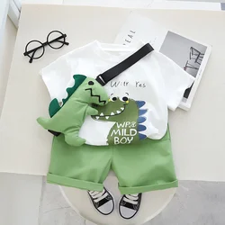 Conjunto infantil de verano: camiseta de dibujos animados y pantalones cortos