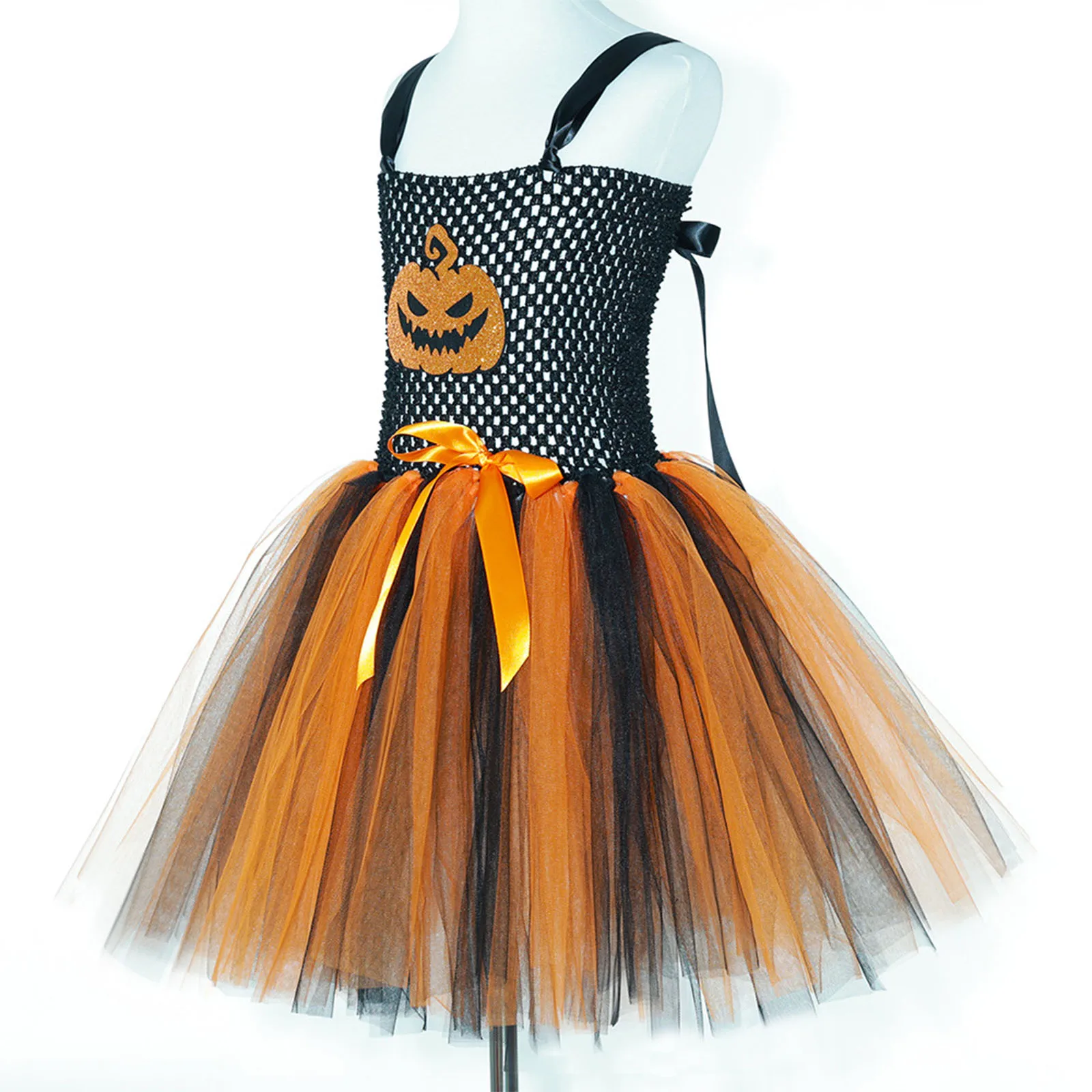 Disfraz de calabaza con tul para niña – bruja de Halloween - imagen 5