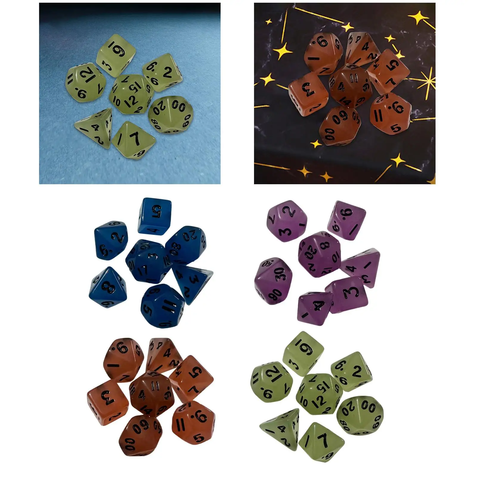 Dados luminosos poliédricos de múltiples caras para juegos - imagen 3