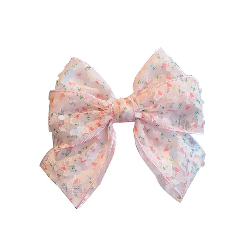 Pinzas de pelo con lazo floral para niñas – pasadores delicados - imagen 4