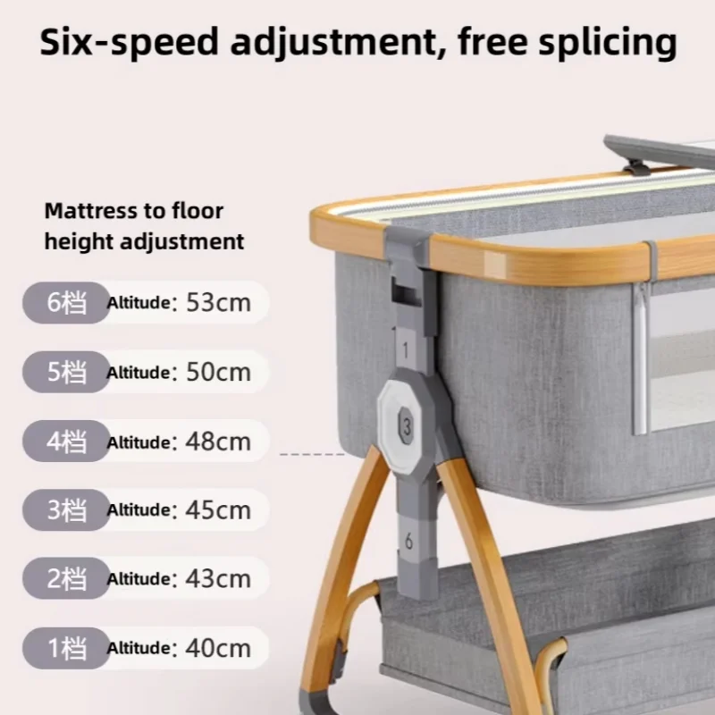 Cuna plegable portátil multifuncional ajustable alta y baja - imagen 2